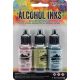 Tim Holtz Alcohol Ink .5oz 3 Per Pkg Countryside Shell Pnk Willow Cloudy Blue