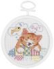 Janlynn Mini Counted Cross Stitch Kit 2.5 Inch Round Dreaming Kitty 18 Count