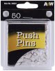 Push Pins 50 Per Pkg Clear