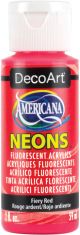 Americana Neons Fluorescent Acrylic Paint 2ozFiery Red