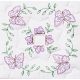 Jack Dempsey Stamped White Quilt Blocks 18 inch X18 inch 6 Per Pkg Interlocking Circle Of Butterflies