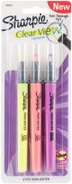 Sharpie Clear View Stick Highlighters 3 Per Pkg Coral Blue and Purple