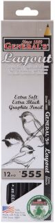 Layout Graphite Drawing Pencils 12 Per Pkg 6B