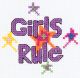 Bucilla My 1st Stitch Mini Counted Cross Stitch Kit 3 inch Round Girls Rule 14 Count