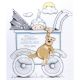 Tobin Counted Cross Stitch Kit 13 Inch X15 Inch Baby Buggy Boy Birth Record 14 Count
