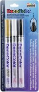 Decocolor Extra Fine Tip Markers 3 Per Pkg White Gold and Black