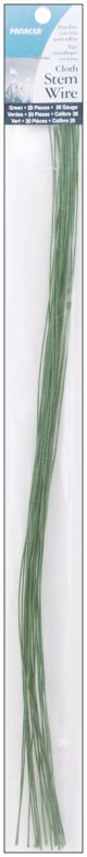 Cloth Covered Stem Wire 26 Gauge 18 Inch 20 Per Pkg Green