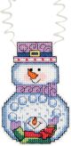 Janlynn Holiday Wizzers Counted Cross Stitch Kit 3 inch X2.25 inch Snowman With Snowballs 14 Count