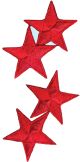 Wrights Iron On Appliques 4 Per Pkg Red Stars