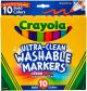 Crayola UltraClean Color Max Broad Line Washable MarkersBold Colors 10 Per Pkg