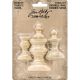 Idea Ology Wooden Vignette Finial Set 4 Per Pkg Unfinished .75 InchX1 Inch To 1.5 InchX2 Inch