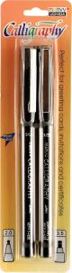 Marvy Uchida Calligraphy Markers 2 Per Pkg Black 2.5 and 3.0mm Tips