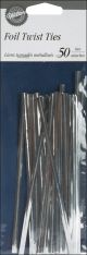 Foil Twist Ties 5inches 50 Per PkgSilver