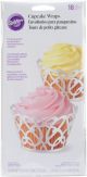Standard Cupcake Wraps Pearl White Swirls 18 Per Pkg