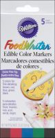 Food Writer Extra Fine Tip Edible Color Markers .25oz 5 Per Pkg Assorted