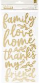 Jen Hadfield Along The Way Thickers Stickers 5.5 InchX11 Inch 30 Per Pkg PhraseperGold Foiled Foam