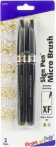 Pentel Arts Sign Pen W Micro Brush Tip 2 Per Pkg Gold and Silver