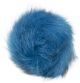 Faux Fur Pom With Loop Turquoise