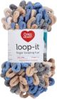 Red Heart Yarn Loop It Beige and Blue Bayou 1 Pack of 1 Skein