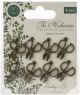 Craft Consortium The Herbarium Metal Charms 8 Per Pkg Brass Herb Scissors