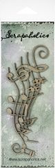 Scrapaholics Laser Cut Chipboard 1.8mm Thick Music Flourish 6 inch X2.5 inch 