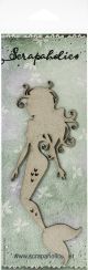 Scrapaholics Laser Cut Chipboard 1.8mm Thick Floating Mermaid 6 inch X2.6 inch 