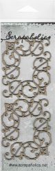 Scrapaholics Laser Cut Chipboard 1.8mm Thick Iron Brocade Corner 4 Per Pkg 2.5 Inch X2.5 Inch