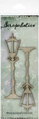 Scrapaholics Laser Cut Chipboard 1.8mm Thick Lamp Posts 2 Per Pkg 5 inch X1.3 inch 