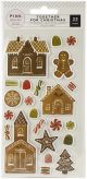 Together For Christmas Puffy Stickers 23 Per Pkg Gingerbread