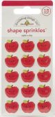 Doodlebug Sprinkles Adhesive Glossy Enamel Shapes Apple A Day School Days