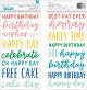 Happy Cake Day Thickers Stickers 5.5 Inch X11 Inch 104 Per Pkg Phrase Per Puffy