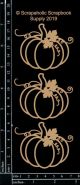 Scrapaholics Laser Cut Chipboard 1.8mm Thick Pumpkins 3 Per Pkg 2.75 inch x2.2 inch 