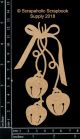 Scrapaholics Laser Cut Chipboard 1.8mm Thick Jingle Bell Dangle 5 inch X2.75 inch 