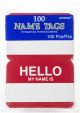 Self Adshesive Name Tags 3.5 InchX2.5 Inch 100 Per Pkg Hello Red