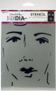 Dina Wakley Media Stencils 9inchX6inch She Sees 1 Pack of 1 Sheet