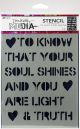Dina Wakley Media Stencils 9inchX6inch Soul Shines 1 Pack of 1 Piece