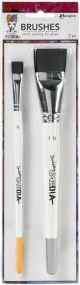 Dina Wakley Media Stiff Bristle Brushes 2 Per Pkg 1.5 inch and .5 inch 