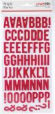 Simple Stories Color Vibe Foam Alpha Stickers 6 inch X12 inch 129 Per Pkg Red