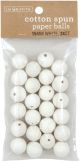Cotton Spun Paper Balls 15mm 24 Per Pkg White