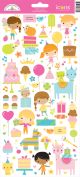 Doodlebug Cardstock Stickers 6 InchX13 Inch Hey Cupcake Icons