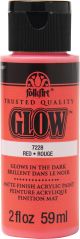 Folkart Glow In The Dark Paint 2oz Red