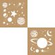 Value Kraft 8 InchX8 Inch Glow In The DarkperBlack Light Stencils 2perPk Planets