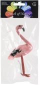 Feather Flamingo On Wire 6 Inch Pink