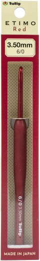 Tulip Etimo Red Crochet Hook W Cushion Grip Size 6 3.50mm