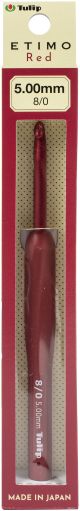 Tulip Etimo Red Crochet Hook W Per Cushion Grip Size 8 Per 5.00mm
