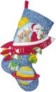Bucilla Felt Stocking Applique Kit 18 Inch Long Rocket
