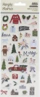 Winter Cottage Puffy Stickers 4 inch X6 inch 2 Per Pkg 