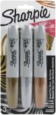 Sharpie Metallic Permanent Markers 3 Per Pkg Gold Silver And Bronze