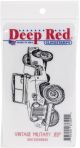 Deep Red Cling Stamp 3.2 inch X2.1 inch Vintage Military Jeep