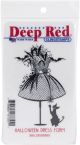 Deep Red Cling Stamp 2 inch X3.1 inch Halloween Dress Form